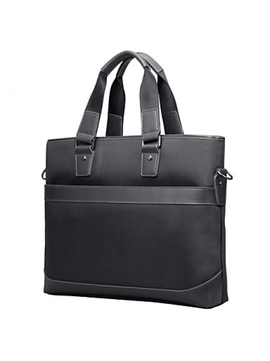 Men Briefcase Top Grade Genuine Leather and Oxford Cloth Business Handbag Vintage First Layer Cowhide Tote Bag