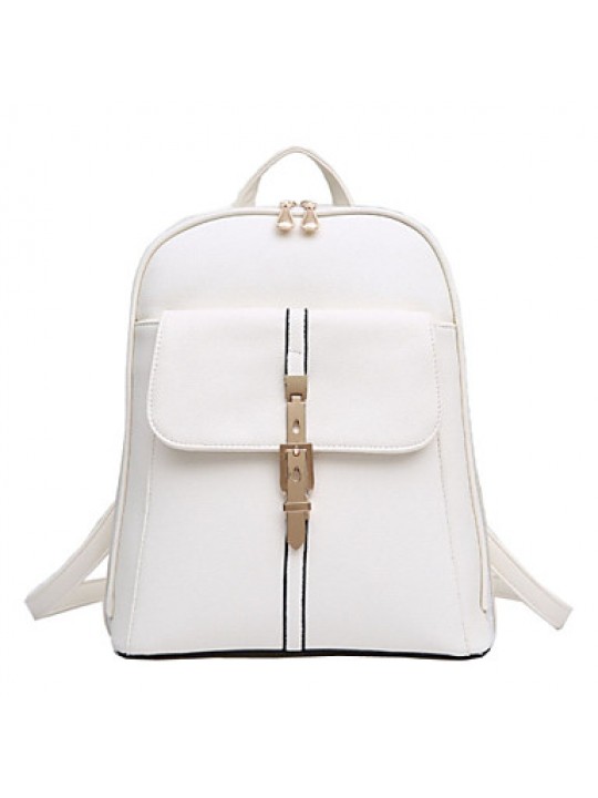 Women PU Bucket Backpack - White / Pink / Purple / Blue / Yellow / Brown / Black / Burgundy