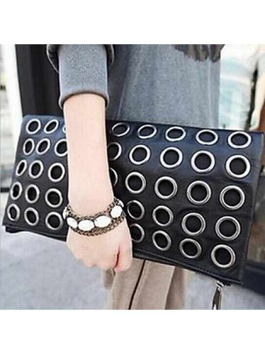 Women PU Envelope Shoulder Bag / Clutch - Black