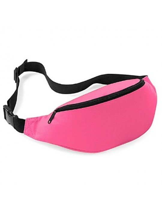 Unisex Nylon Sports Waist Bag - Pink / Purple / Blue / Green / Yellow