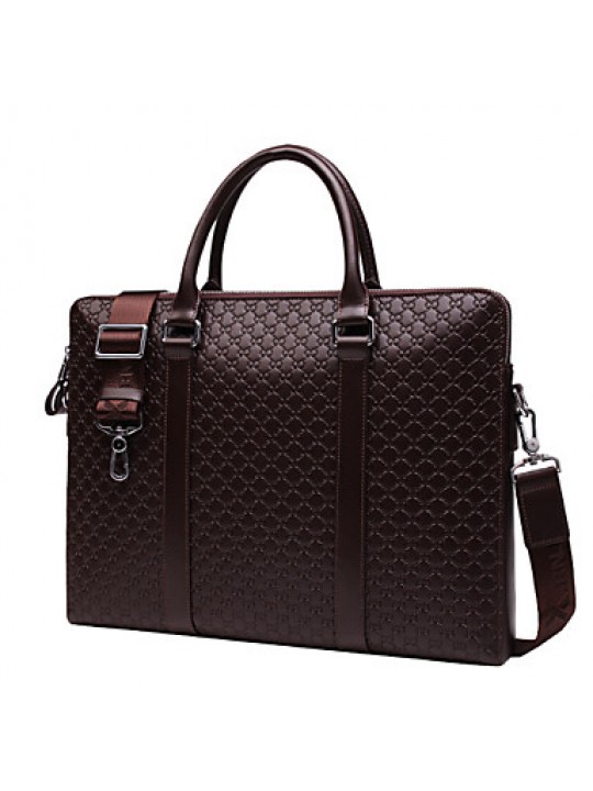 1197-1 Men Briefcase Top Grade Genuine Leather Men Business Handbag Vintage First Layer Cowhide Shoulder Bags