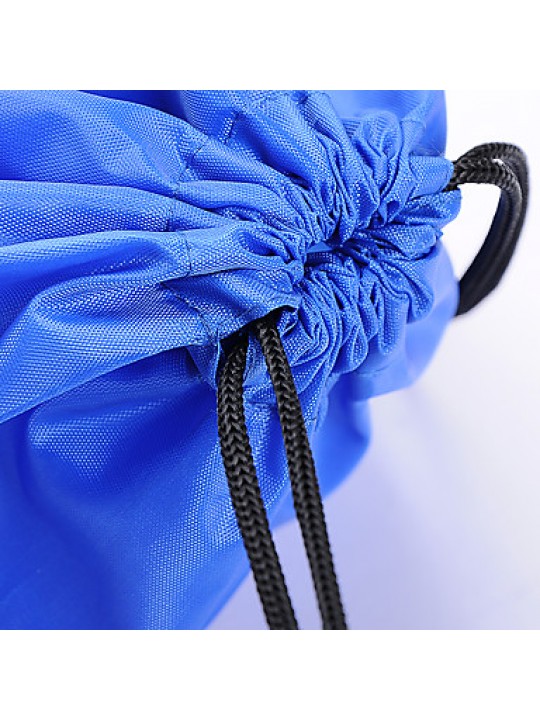 2Pcs Sports/Casual/Outdoor/Travel Shoe Storage Bag Drawstring BackPack Book Bag Rope bag Shoulder Straps(Blue+Black)