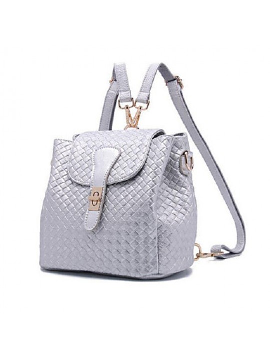 Women PU Bucket Shoulder Bag / Backpack - Pink / Silver / Gray / Black