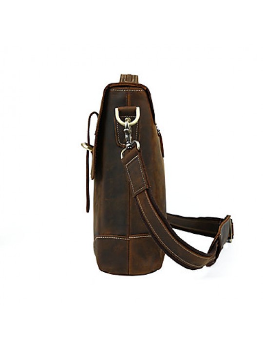 Men Cowhide Formal Shoulder Bag / Tote - Brown