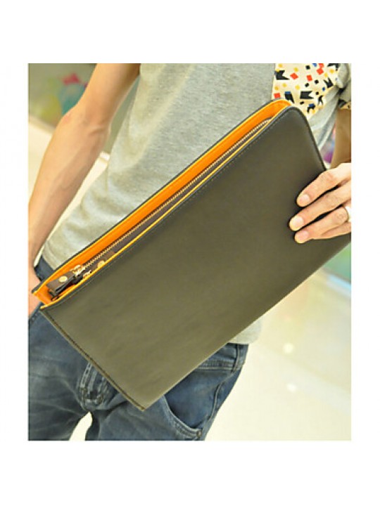 Men PU Office & Career Clutch - Black