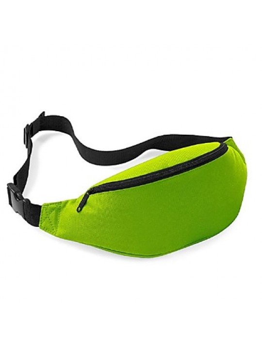 Unisex Nylon Sports Waist Bag - Pink / Purple / Blue / Green / Yellow