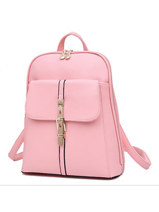 Women PU Bucket Backpack - White / Pink / Purple / Blue / Yellow / Brown / Black / Burgundy