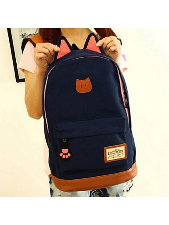 Women Canvas Weekend Bag Backpack - Blue / Brown / Red / Black