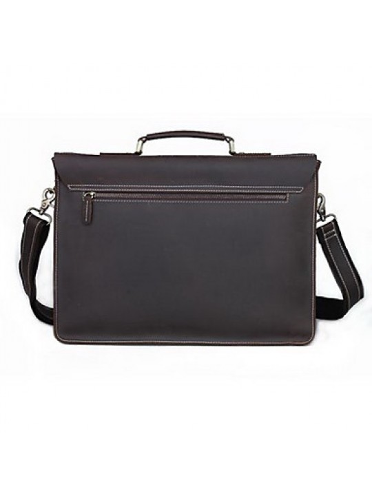 Men Cowhide Formal Shoulder Bag - Gray