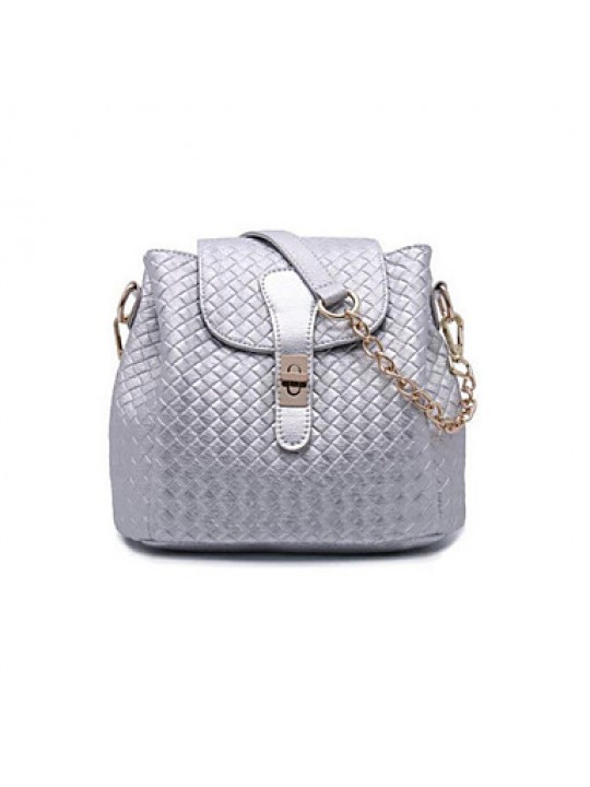 Women PU Bucket Shoulder Bag / Backpack - Pink / Silver / Gray / Black