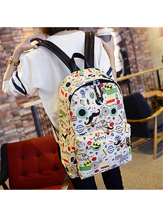 Women Canvas Baguette Backpack - Multi-color