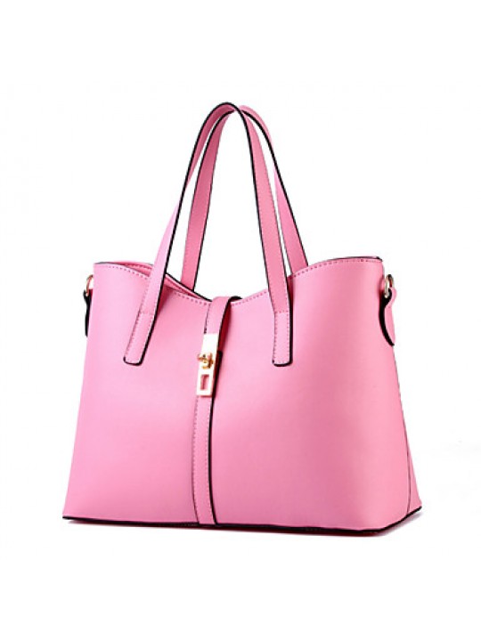 Women's Fashion Casual Vintage Solid PU Leather Messenger Shoulder Bag/Totes