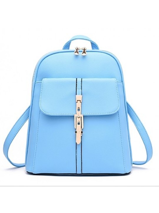 Women PU Bucket Backpack - White / Pink / Purple / Blue / Yellow / Brown / Black / Burgundy