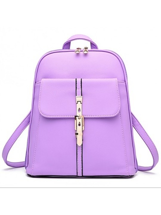 Women PU Bucket Backpack - White / Pink / Purple / Blue / Yellow / Brown / Black / Burgundy