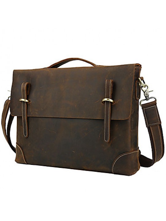 Men Cowhide Formal Shoulder Bag / Tote - Brown