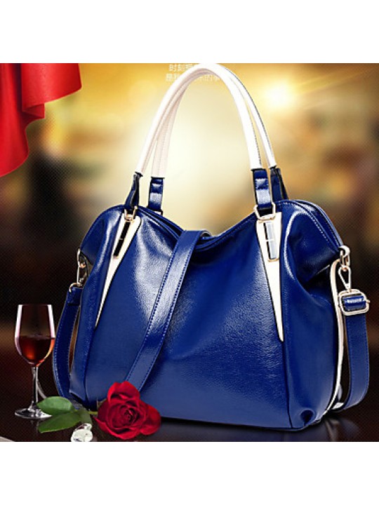 Women PU Barrel Shoulder Bag / Tote - Blue / Brown / Red / Black