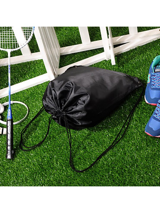 2Pcs Sports/Casual/Outdoor/Travel Shoe Storage Bag Drawstring BackPack Book Bag Rope bag Shoulder Straps(Blue+Black)