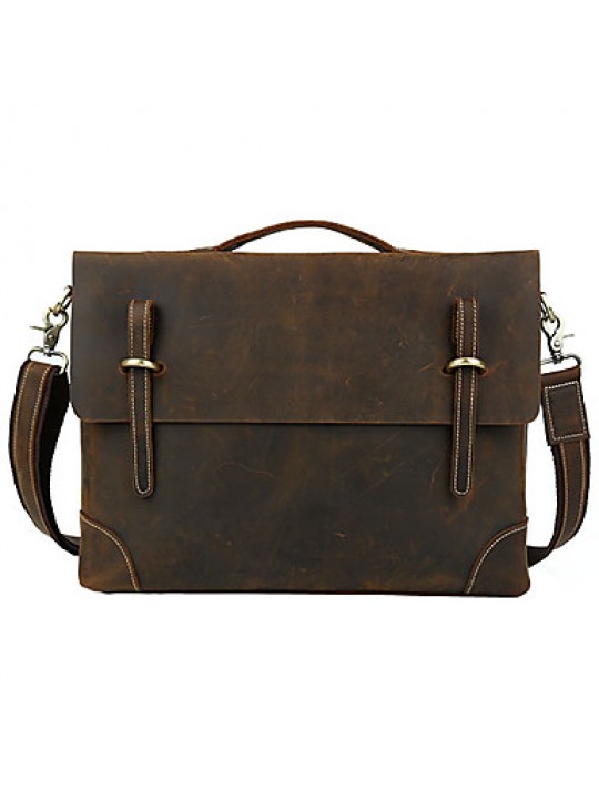 Men Cowhide Formal Shoulder Bag / Tote - Brown